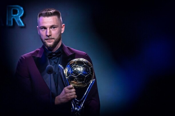 Odovzdávanie cien futbalista roka 2021, na snímke Milan Škriniar - Zdroj Profimedia