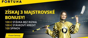 Kliknite TU a vezmite si 3x 100-vkový bonus od Fortuny! Kliknite TU a vezmite si 3x 100-vkový bonus od Fortuny!