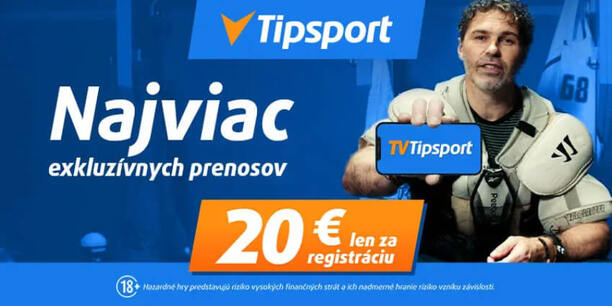 Tipsport stávková kancelária – 20 € za registráciu