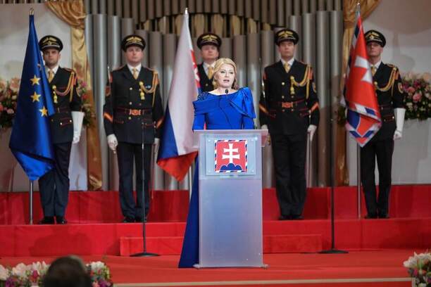 Prezidentka SR Zuzana Čaputová v príhovore počas udeľovania štátnych vyznamenaní